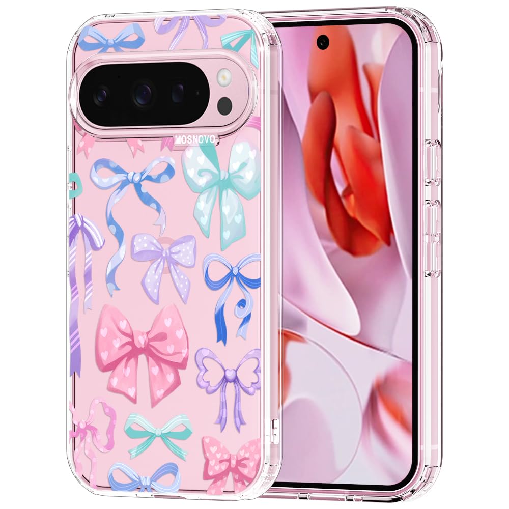 MOSNOVO Case for Google Pixel 9 & Pixel 9 Pro, [Buffertech 6.6ft Military-Grade Drop Protection] [Anti Peel Off Tech] Clear TPU Bumper Phone Case Cover Design - Great Wave — view 44