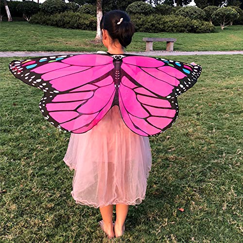Daity Kinder Schmetterlingsflügel Schal mit weichem, leichtem Material als Kostümzubehör 3-10Jahre für Show, Daily, Party