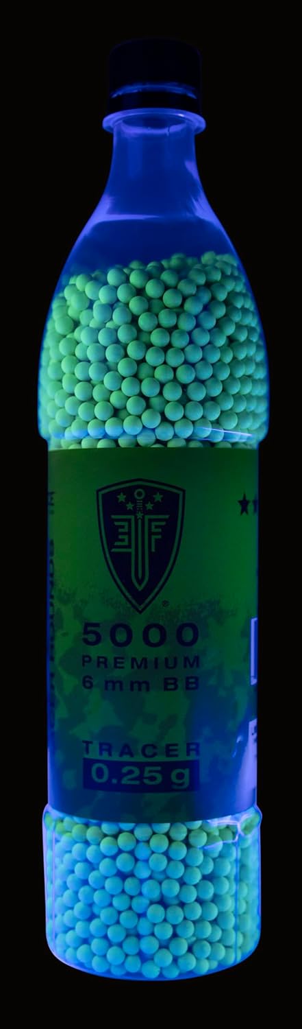 Elite Force Tracer BBS Glow-in-The-Dark Premium 6mm Airsoft BBS Ammo, 1000 Count
