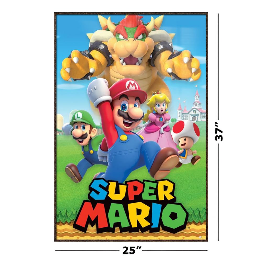 Amazon.co.jp: スーパーマリオ - フレーム入りゲームポスター(マリオ