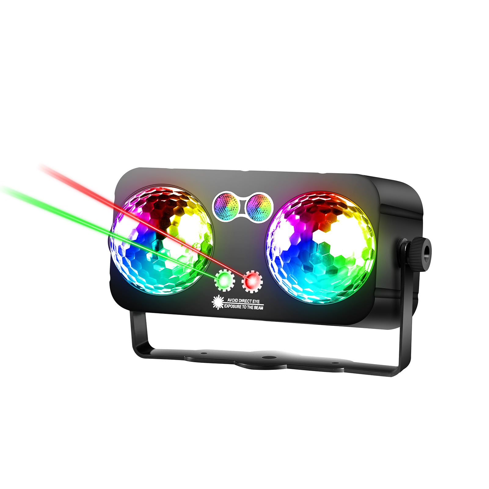 VGEBY Podwójna Głowa LED Stage Light, Stroboskop Aktywowany Dźwiękiem z