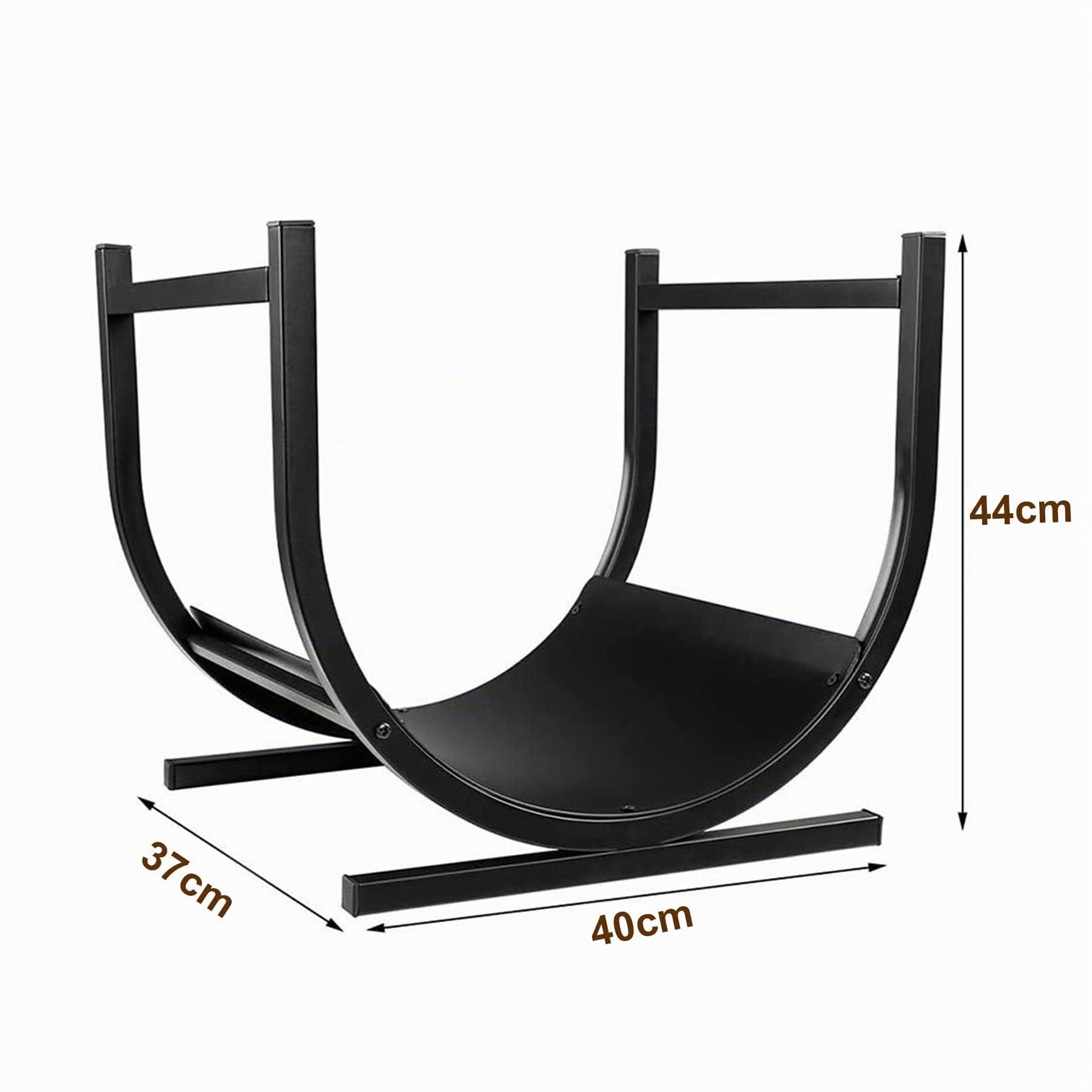 Froadp 44x37x40cm Cestini Portalegna Scaffale per Legna da Ardere Stoccaggio in Metallo per Tronchi Impilati Aiuto Cesto Porta da Camino Cestini Rack Nero Supporto per Interni e Esterni