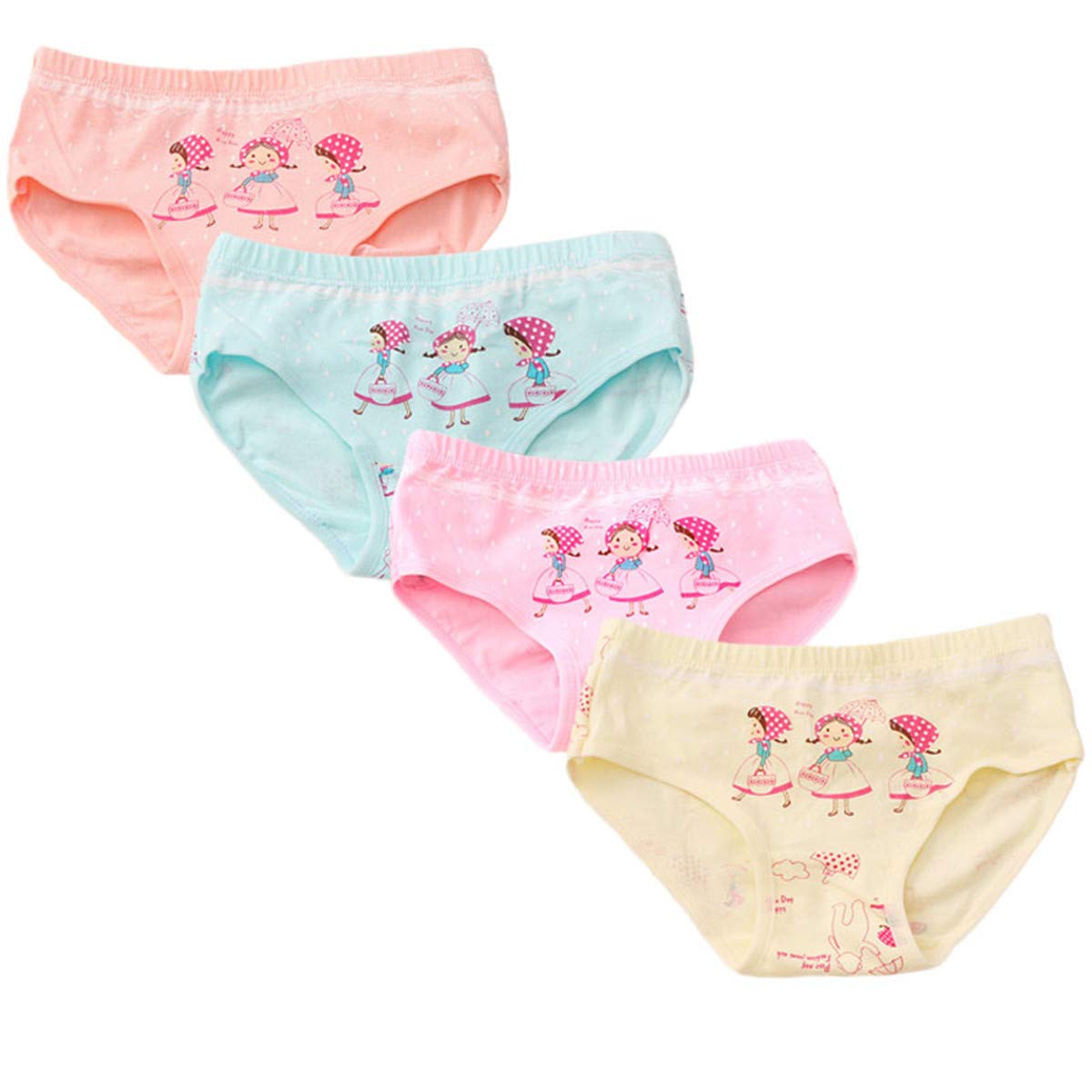 JELEUON 4 Pcs Little Girls Toddler Kids Ballet Princess Underwear Boxers Briefs Panties