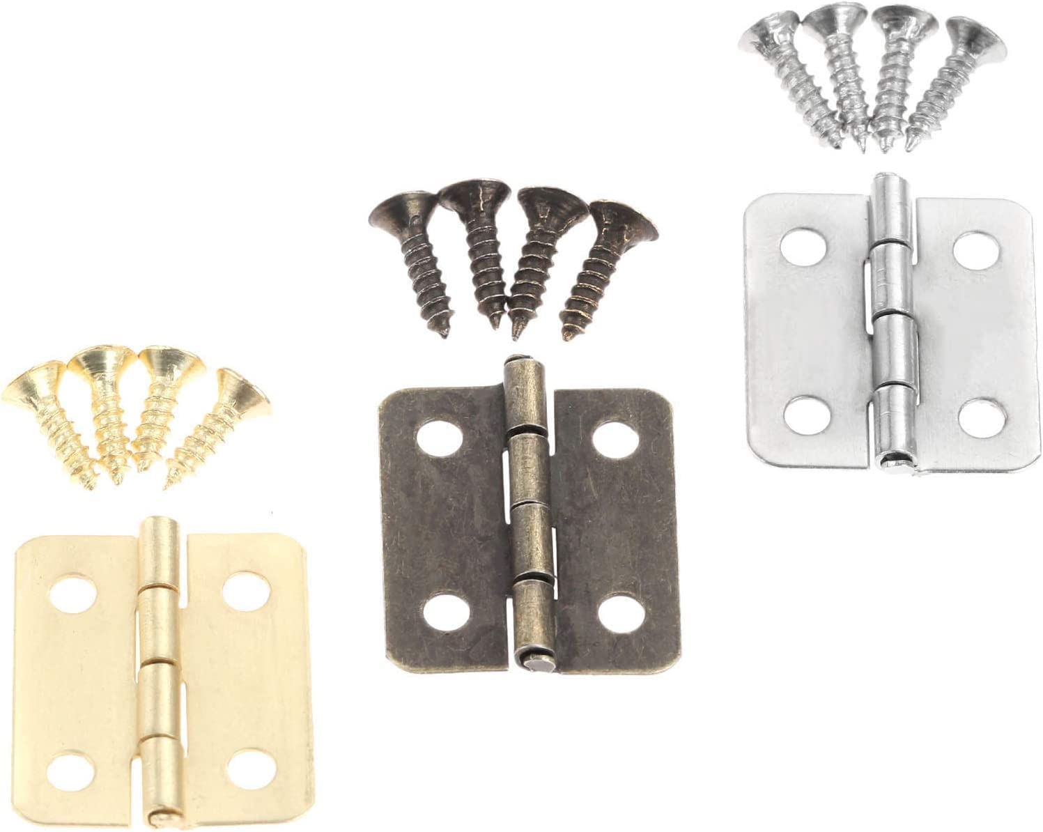 50 Pz Mini Cerniera In Ottone Con Chiodi Piccola Cassa - Foto 11