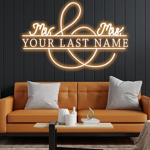 Letreros de neón personalizados para boda, luces LED de neón grandes, letrero personalizado, decoración de pared acrílica personalizable para boda,