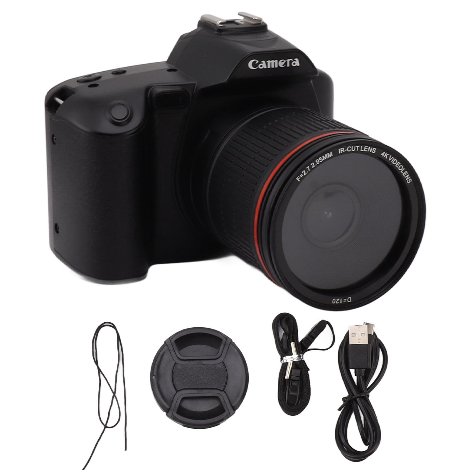 Aramox 3-calowy aparat cyfrowy LCD 4K 64MP FHD 1080P Kompaktowy aparat Czarny WiFi Funkcja noktowizora 16-krotny zoom dla nastolatków Dzieci Studenci Dorośli
