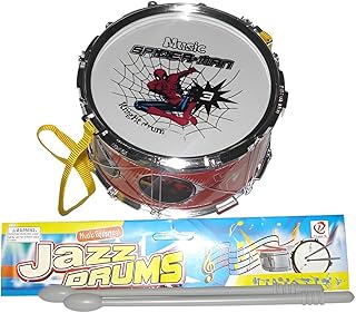 طبل للأطفال من Next Store – تصميم بطل خارق جذاب، مزود بعصيان طبول، حزام حمل مريح، لعبة موسيقية تعليمية، تساعد على تنمية المهارات الحركية والإبداعية