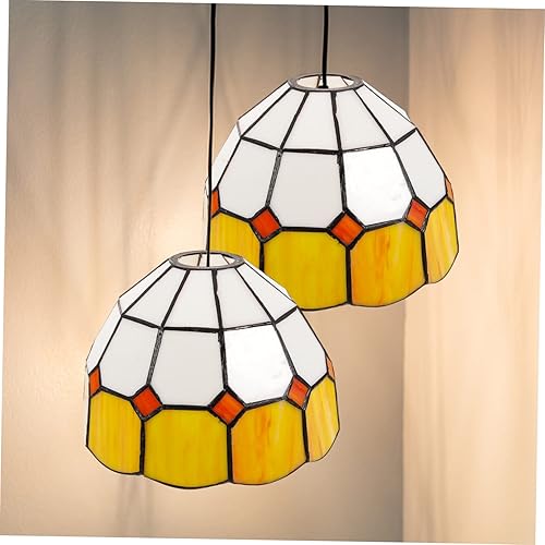 Miniatura 2 de Angoily Pantalla de vitrales de vitral, pantalla colgante, lámpara de pared, pantalla de techo, pantalla de vitral, lámpara de araña de piso,