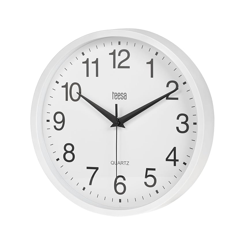 Teesa Orologio da parete analogico universale 25 cm TSA0037 bianco