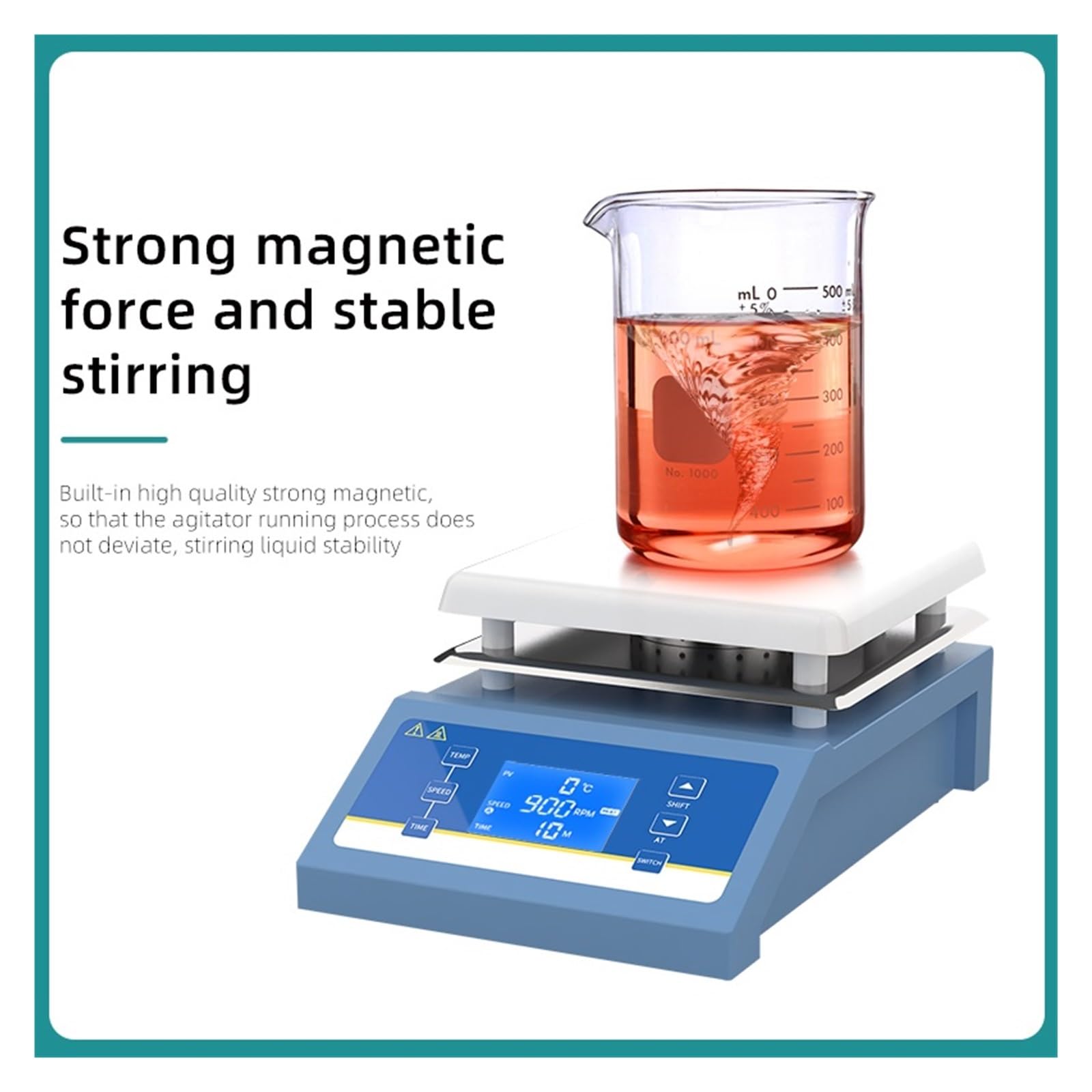 Centrifuga, Agitatore Magnetico Piastra Riscaldante Attrezzatura da Laboratorio Agitatore Riscaldante Display Digitale Miscelatore Magnetico con Agitatore Agitatore Liquido 3L 5L(HS-12(1L))