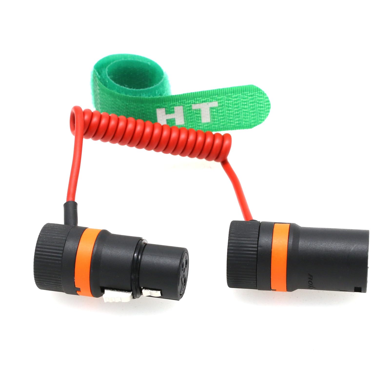 HangTon Cavo audio XLR a 3 pin per microfono Sony FX3 FX9 Canon Camera Recorder Mixer dispositivi audio Zoom Zaxcom, angolo retto a basso profilo, rosso intrecciato a spirale
