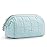 BAGSMART Makeup Bag Travel Toiletry Bag, Puffy Padded Make Up Bags for Women Makeup Organizer Case, Wide-open Pouch Purse Travel Essentials Toiletries Accessories Brushes, Light Blue
