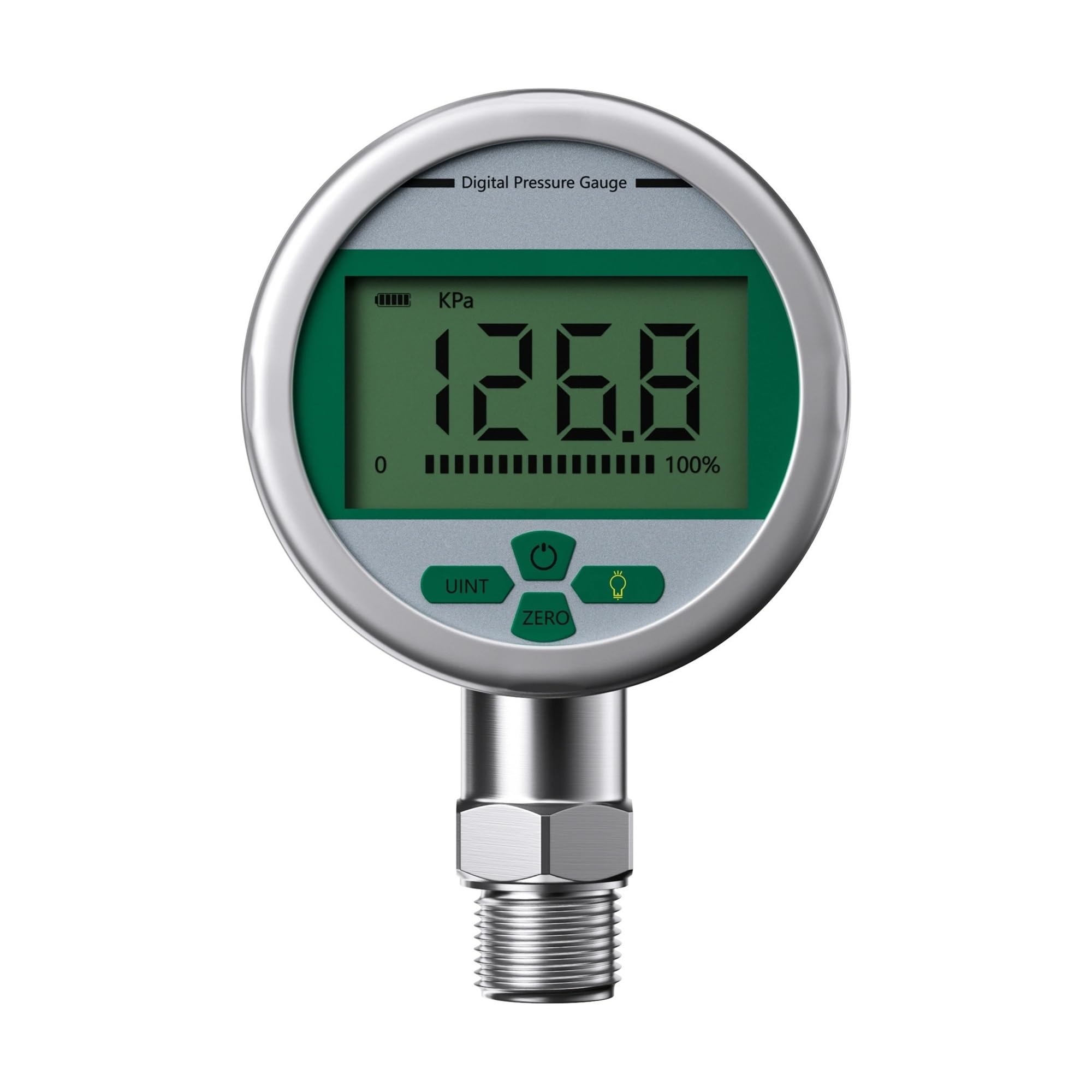 Manómetro digital, Manómetro medidor de presión Dial 60mm-0,1-1.6Mpa 0-40Mpa manómetro M14 * 1.5 aire aceite agua(QD-80 M20-1.5,0-0.16Mpa)
