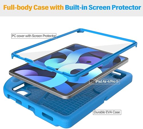 Miniatura 6 de SUPLIK Funda infantil para iPad Air de 54 generación (10.9 pulgadas, 20222020), construida con protector de pantalla, iPad Air 5, funda a prueba de