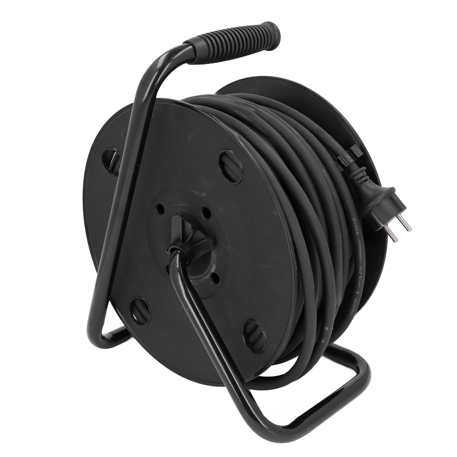 FTVOGUE Bęben na Kabel Zewnętrzny Bęben na Przewód Przedłużający ze Stali Nierdzewnej i Powłoki PP 35 M H05RR F mm² 4 Gniazda IP44 Wodoodporny Do Warsztatu Garażowego Do Użytku w Ogrodzie