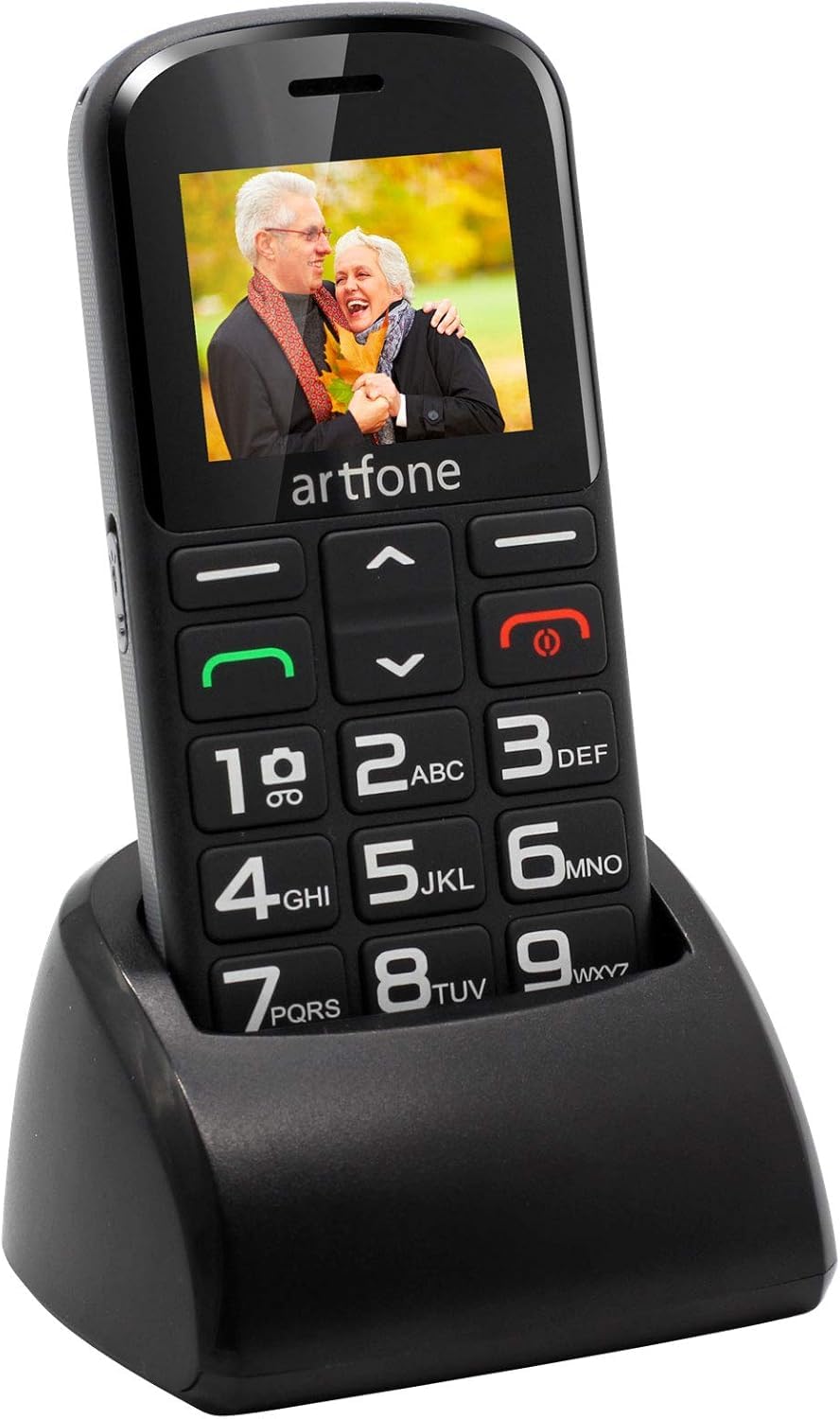 artfone Teléfonos Móviles para Mayores Mayores con SOS botón, CS182 Senior, Fácil de Usar Celular para Ancianos con Negro