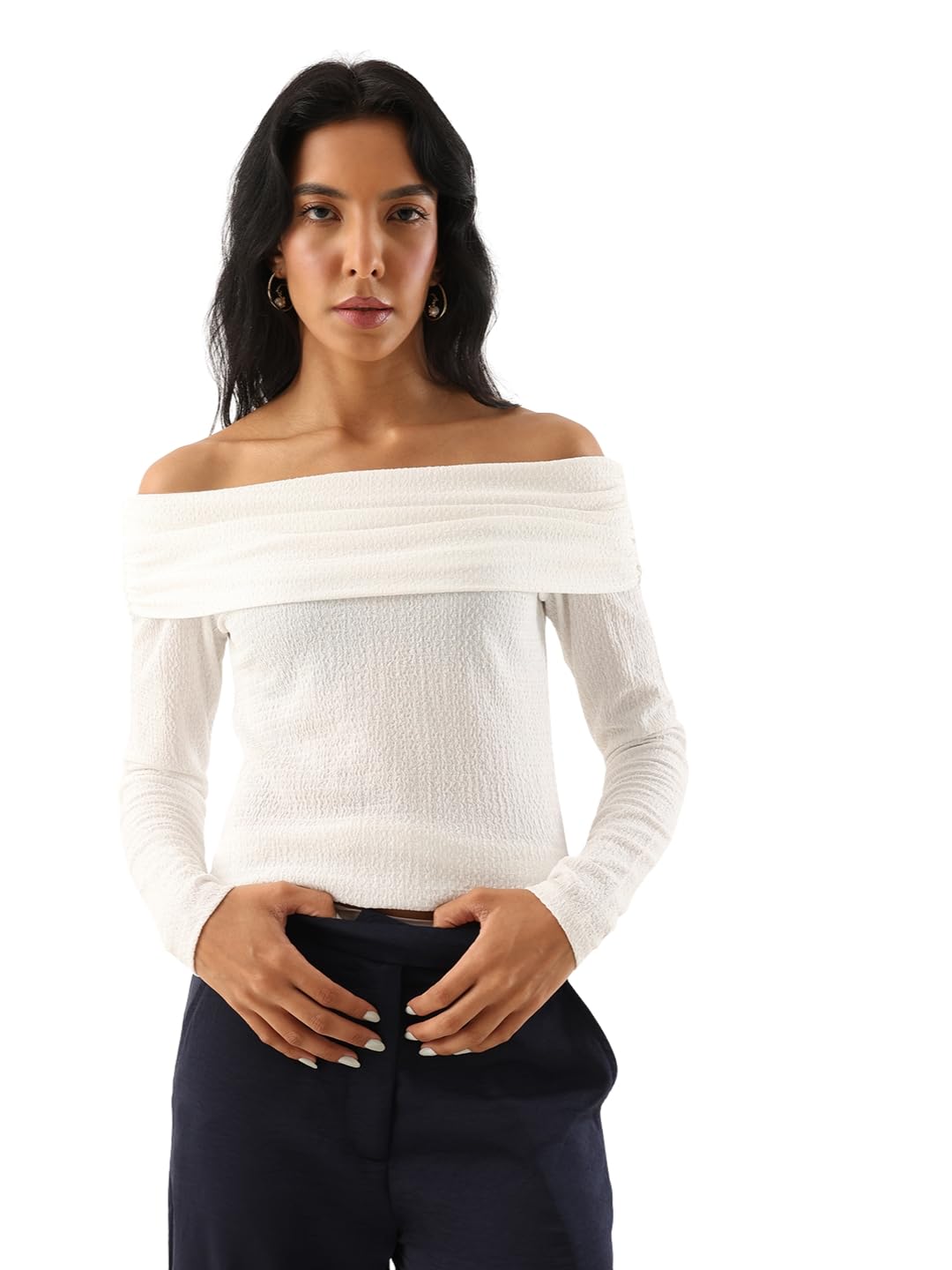 dl woman Off-Shoulders Full Sleeves Fitted Top-picture-32