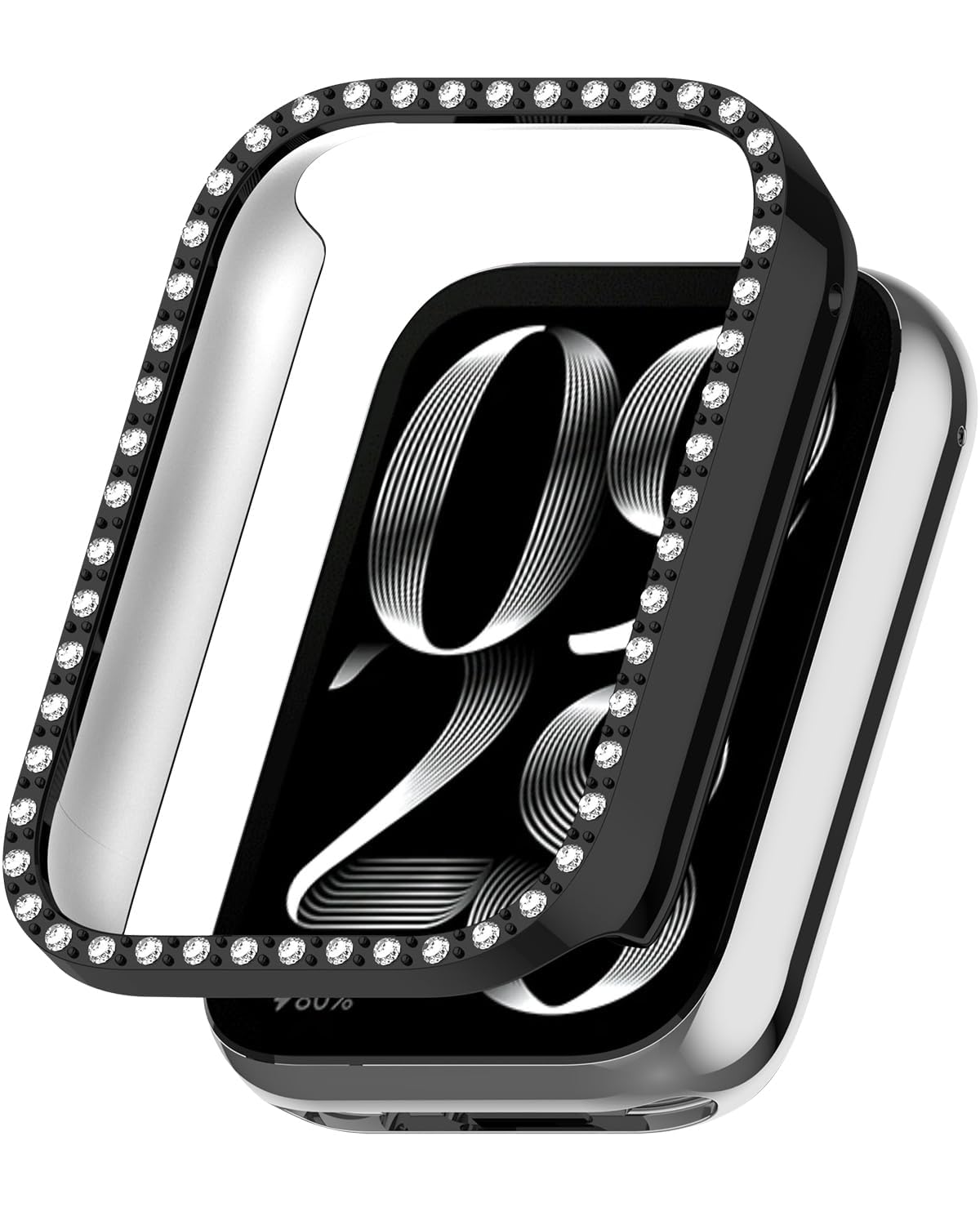Dl3 Mobilak Bling Case Without screen protector for Xiaomi Smart Band 9 Pro, Hard PC Frame Case, Crystal Diamonds Bumper Cover for Women Girls, Slim Protective Cover for Xiaomi Mi Band 9 Pro