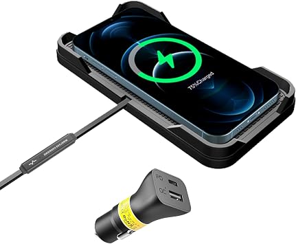 Wireless Charger Car Charging pad,Polmxs 15W Fast Wireless Phone Charger Cell Phone Cordless Charging mat Compatible with iPhone 11/12/12/14/15 Galaxy S21/S22/S23/24 C12Y