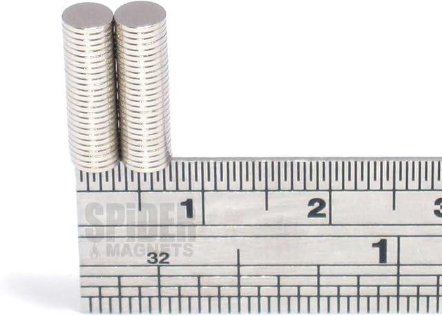 Spider Magnetics Ltd Tiny Magnets 4x0.5 mm Neodymium Disc craft small thin round 4mm dia x 0.5mm (Pack of 10)