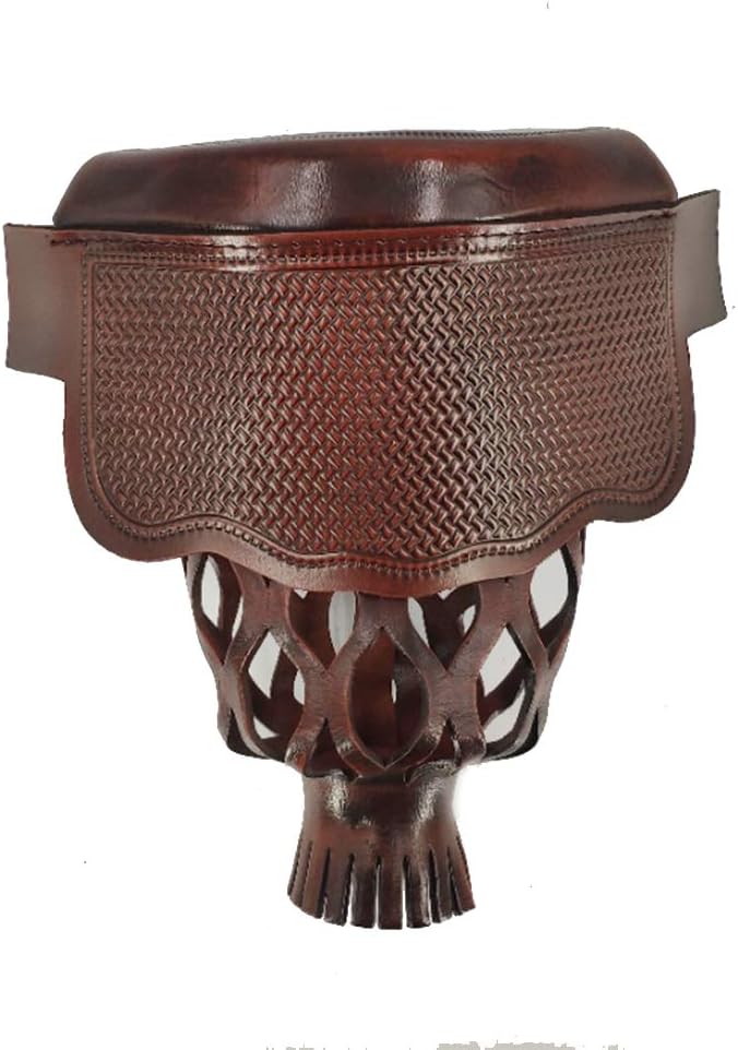 American Heritage Pool Table Pockets PU Leather Billiard Pool Pockets with Brick Pattern Shield, Set of 6,Walnut A034