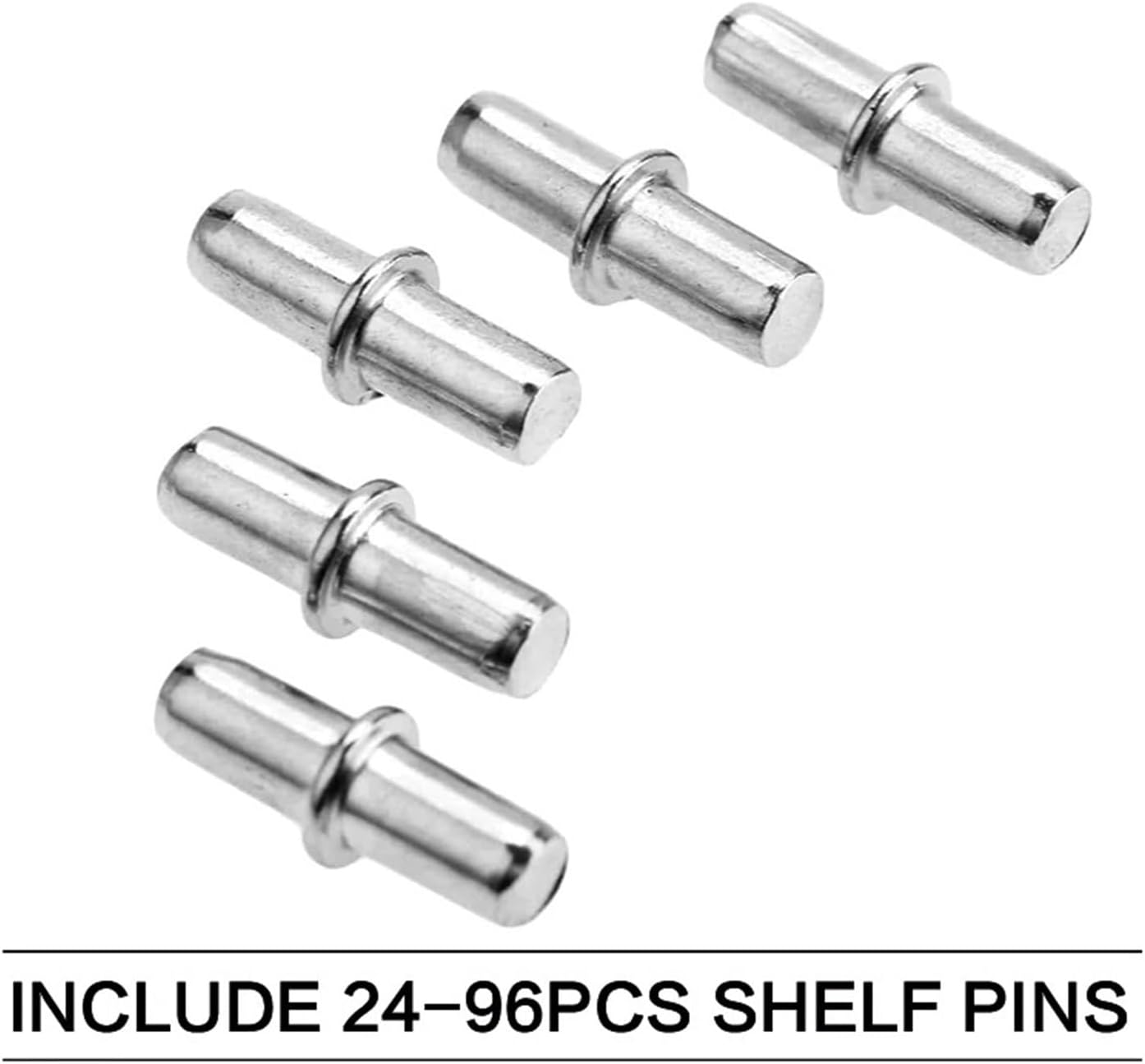 Cabinet Shelf Clips 500pcs Cabinet Wardrobe Shelf Support Pins Studs Pegs Silver Tone (5mm x19mm)