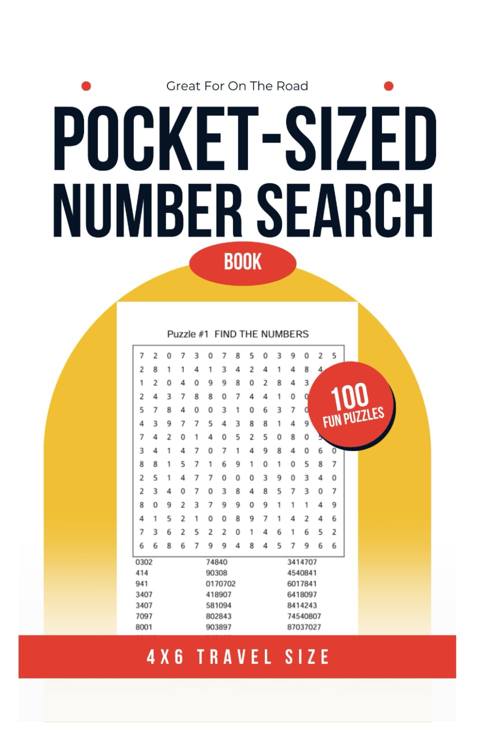 Pocket-Sized Number Search Book: 100 Fun Puzzles in a Handy 4x6 Travel Size