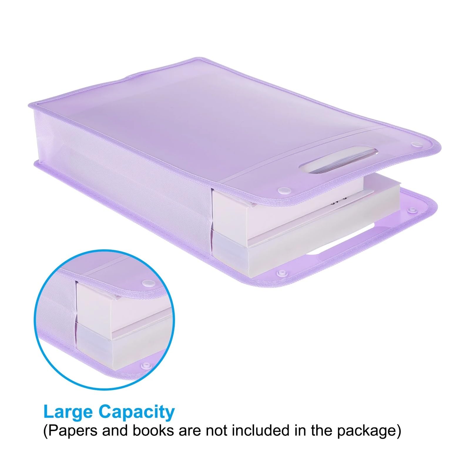 Carpeta de archivos expandible de 1/2 pieza, tamaño A4, organizador de archivos de acordeón de plástico con botón a presión for aula, oficina, negocio, hogar y almacenamiento.(Yellow 2Pcs)