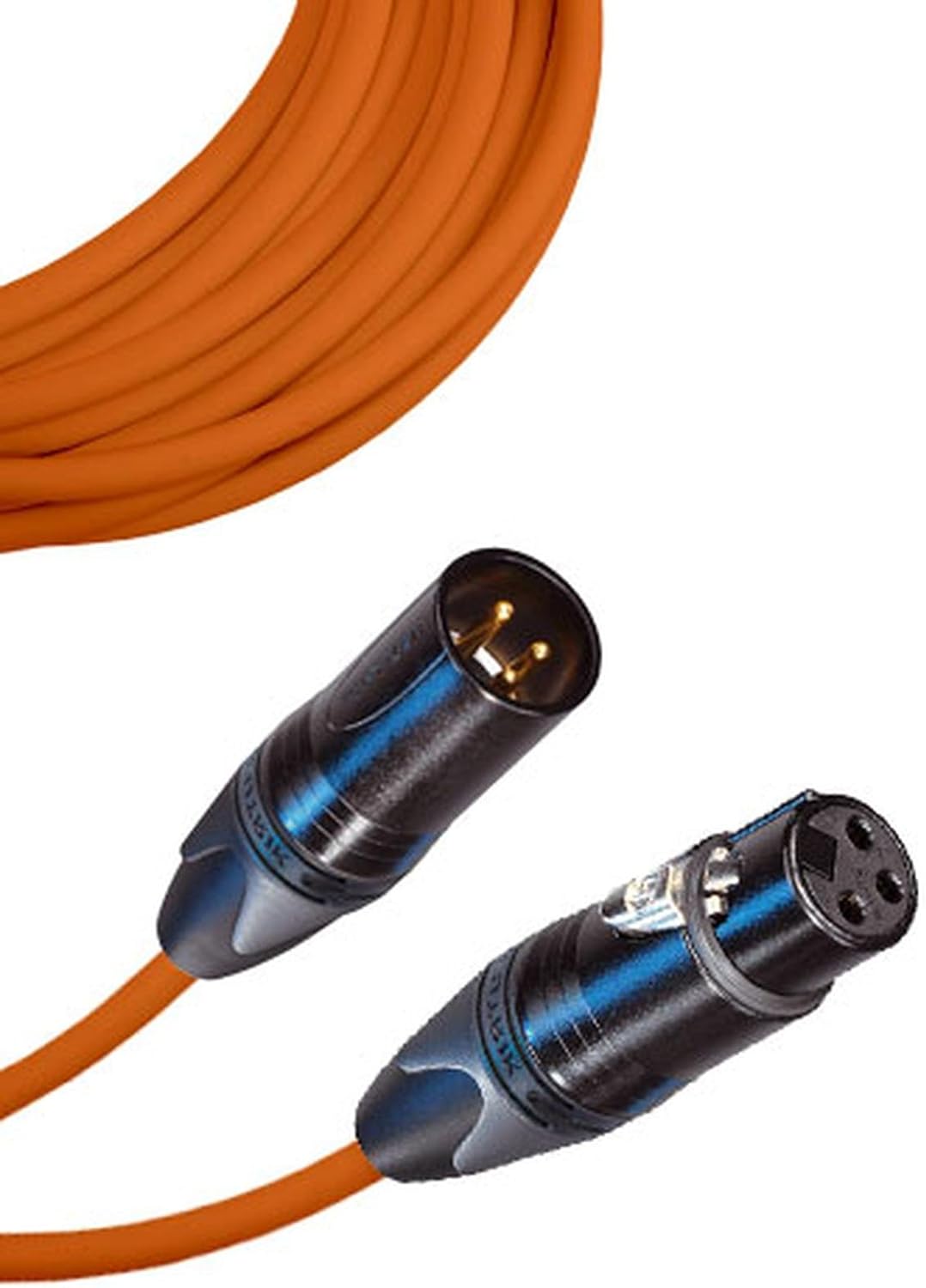 Male to Female XLR Cable with Neutrik NC3 Connectors and Premium 20ga wire - 25: FT long: Orange