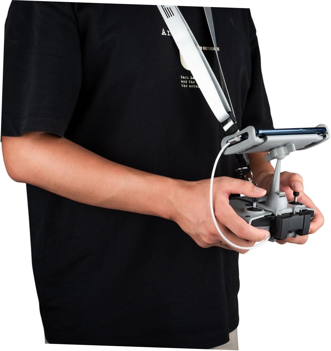 KICHOUSE Tablet Mount Holder for Drone Remote Control Phone Tablet Clamp for Air Compatible Devices Built Lanyard Screw for Tripod Use