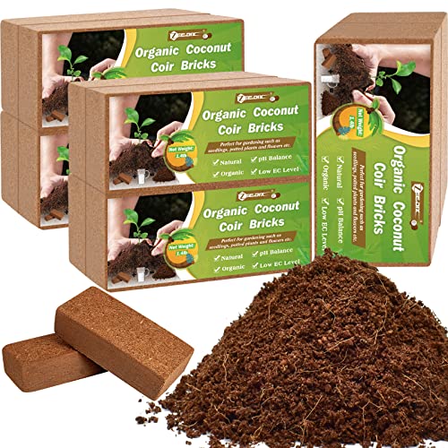 ZeeDix-10-Pcs-Premium-Coco-Coir-Bricks-Compressed-Coconut-Coir-for-Plants-100-Organic-Coco-Coir-Fiber-Potting-Soil-with-Low-EC-and-pH-Balance-for-Planting-Gardening-Herbs-Reptiles