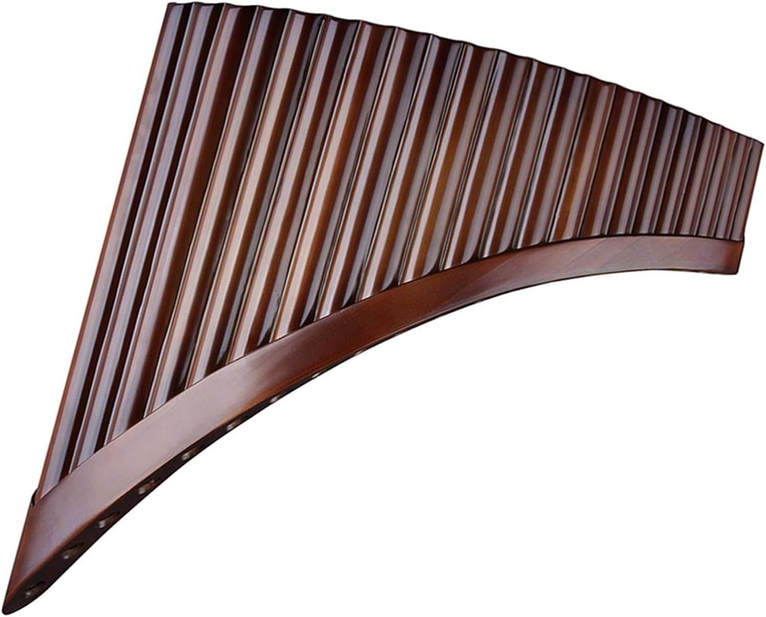 22 Pipe Brown Handmade Natural Bamboo Pan Flute Instrument C Key Panflute Pan Pipes Easy To Learn with Exquisite Brown Pan Pipes (right)