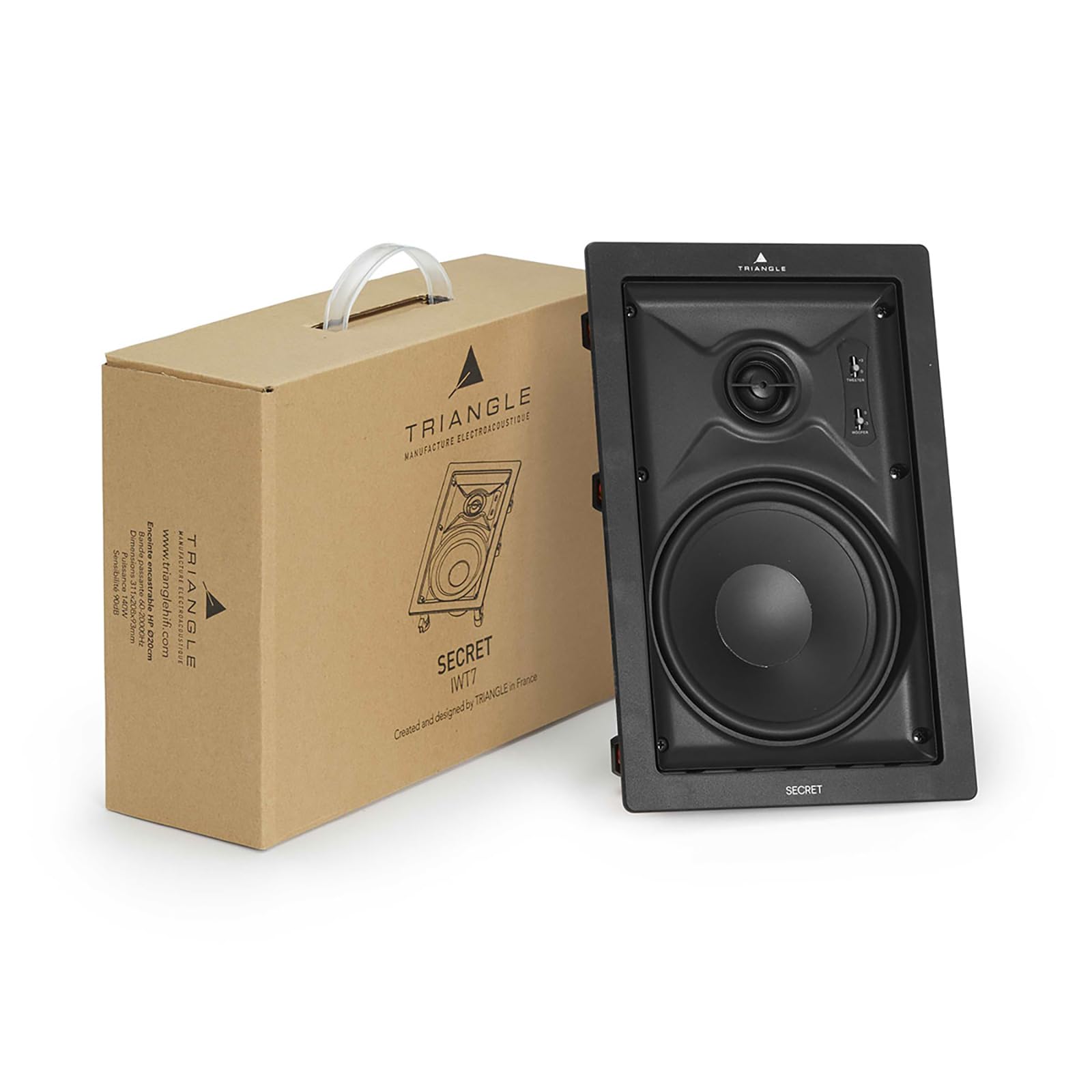 Triangle Secret IWT7 Enceinte Encastrable Murale 140W Haut-parleurs 17 cm Tweeter Orientable Surround Latéral 210x311x92 mm
