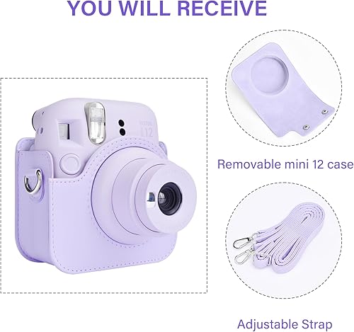 Miniatura 2 de Rieibi Polaroid - Funda para cámara compatible con Fuji Instax Mini 12  Polaroid Instax 12 Funda de transporte para cámara instantánea Fujifilm
