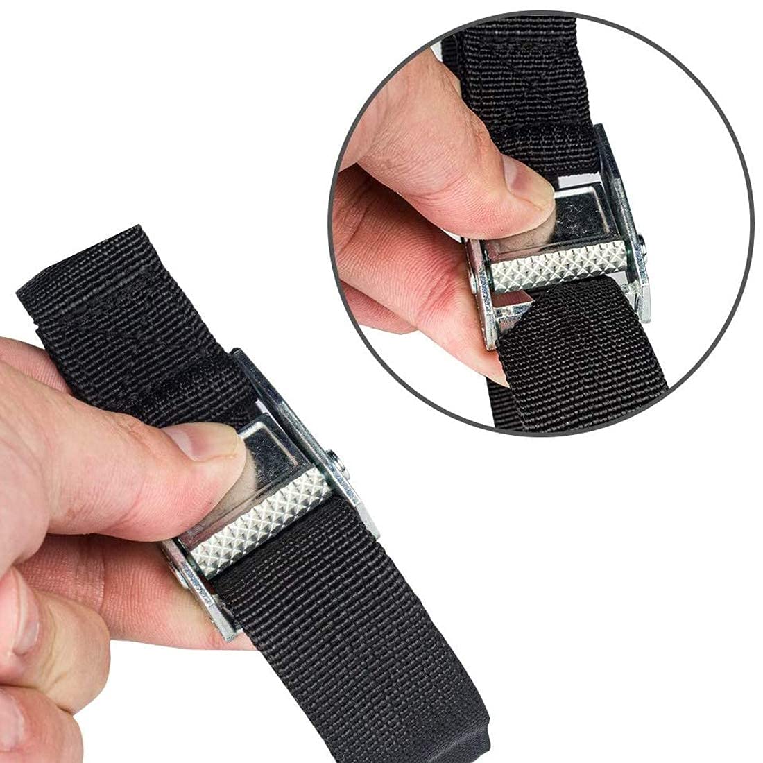 Paquete de 6 Correas de Amarre, Correas de Amarre de trinquete con Ganchos, Correa tensora, Correas de trinquete, Cinturones tensores de Hebilla de Leva Ajustables para Equipaje, Carga, Camiones, re