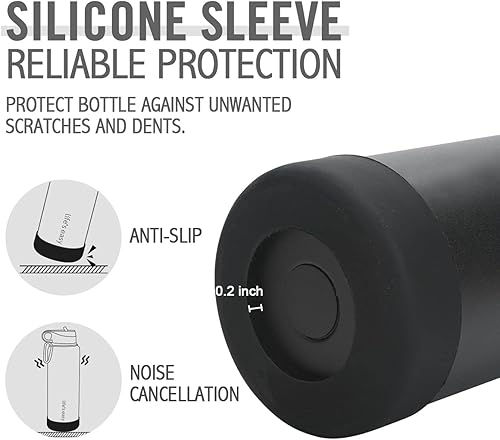 Miniatura 9 de Life's Easy Botella de agua aislada de acero inoxidable, botella de agua deportiva con tapa de popote y mosquetón de paracaídas, frasco al vacío