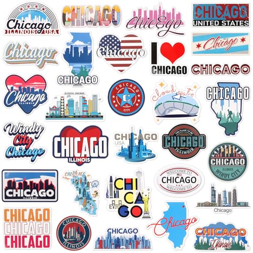 Konohan 30 Pcs Chicago Souvenirs Gifts Chicago Magnet for Refrige...