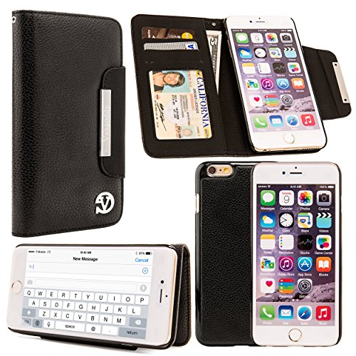 Black VG Bailey Series Wallet Standing Case Cover for the Apple iPhone 6 Plus