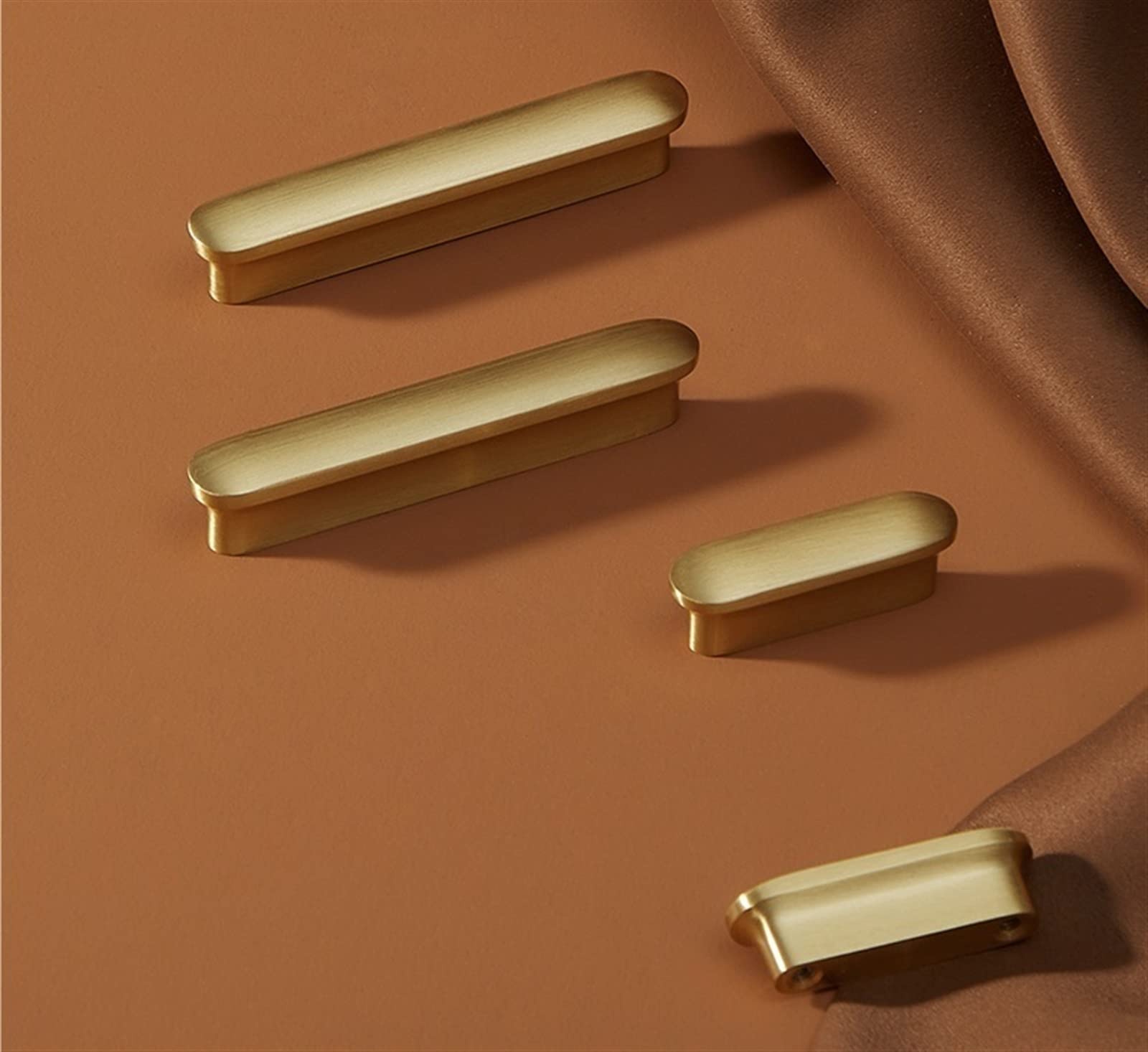 Boutons dorés pour placard et tiroir de cuisine en métal solide