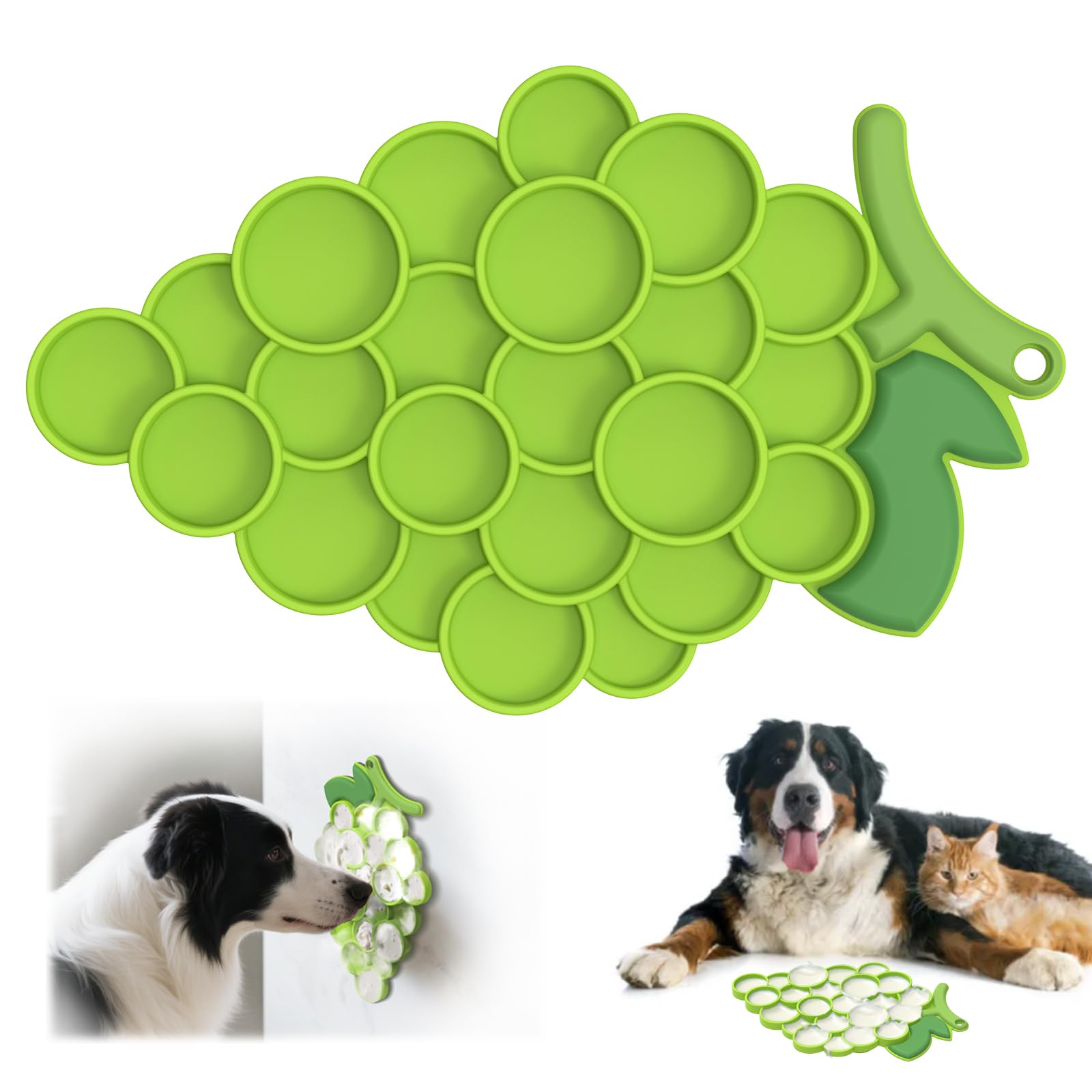 SUPERDESIGN Lick Mat for Dogs,Grape-Shaped Dog Lick Mat with Suction Cups,Slow Feeder Licking Pad for Anxiety Relief and Boredom Reducer, Dog Toys to Keep Them Busy Ideal for Grooming & Bathing