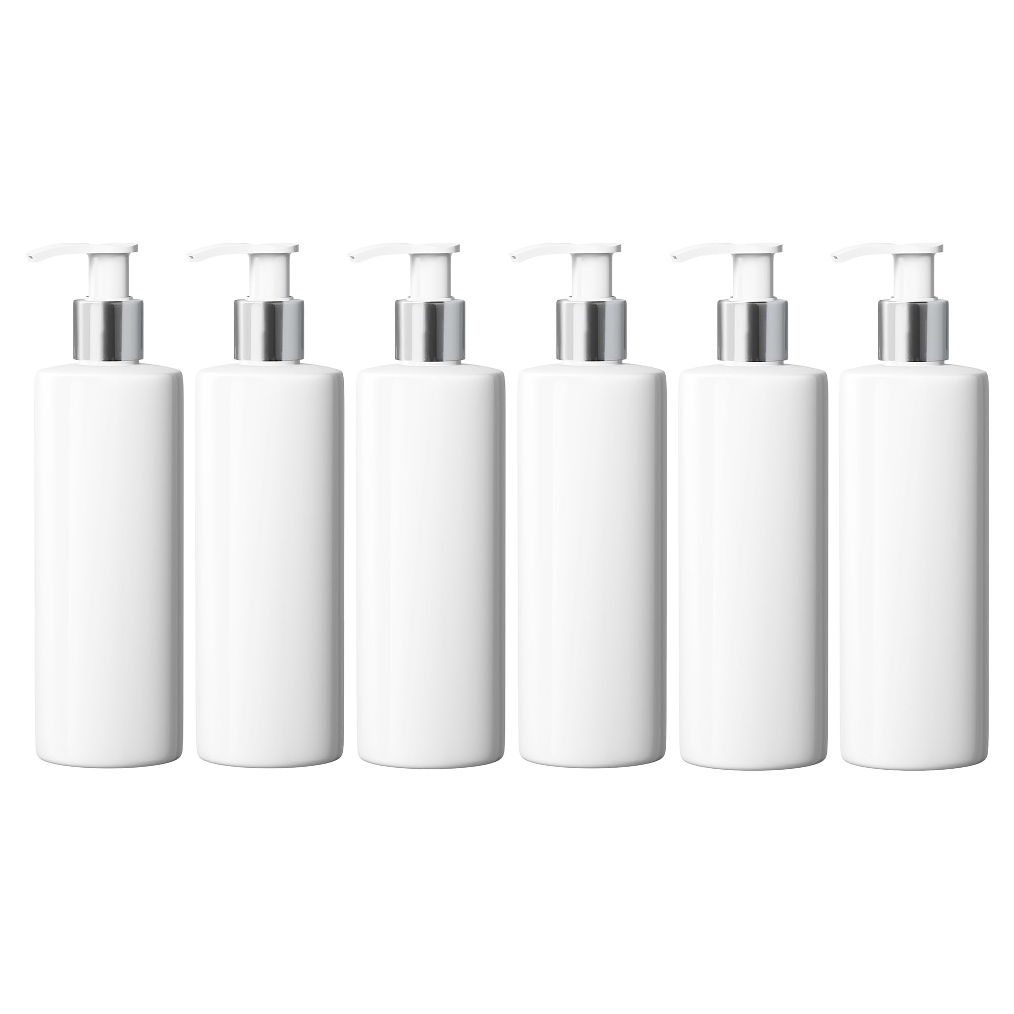 500ml Dispenser Pump Bottle White PET Plastic Bottle Silver/White Lotion Pump Mrs Hinch Customisable DIY Refillable Bathroom Hand Lotion Soap Bottle (8)