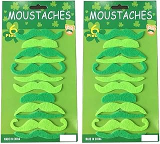 PRETYZOOM Conjunto De Maquiagem Terno Verde Decoração Verde 1 Conjunto 24 Pçs Suprimentos Para Festa Do Dia Irlandês Acessórios Do Dia De São Patrício Kit De Bigodes Para Festa Irlandesa