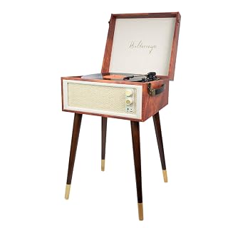 Halterrego Platine Vinyle Cottage Bluetooth Out 4 Pieds Amovibles Motif Cuir Vintage - Les Beatles, Paul McCartney, John Lennon, RIngo Starr, George Harrison