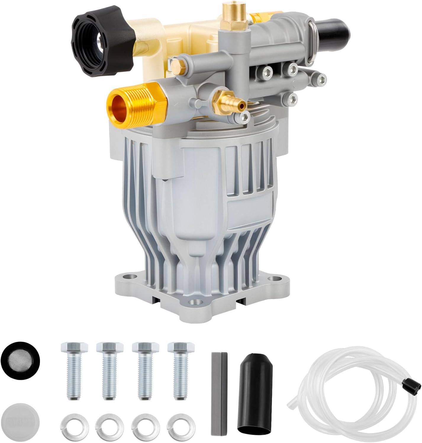 90029 Horizontal Pressure Washer Pump Kit 3300 PSI Power 2.5 GPM 3/4" Shaft Axial Cam Pressure Washer Pump Replacement Compatible with Simpson MorFlex 40224, 40225, 40226, Santoprene 41182 Aluminum