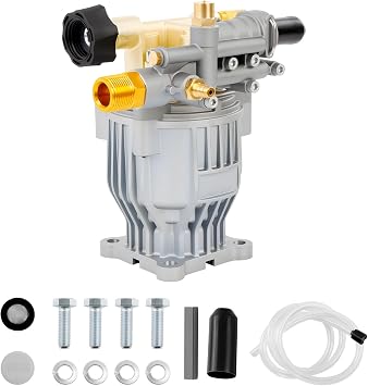 90029 Horizontal Pressure Washer Pump Kit 3300 PSI Power 2.5 GPM 3/4" Shaft Axial Cam Pressure Washer Pump Replacement Compatible with Simpson MorFlex 40224, 40225, 40226, Santoprene 41182 Aluminum