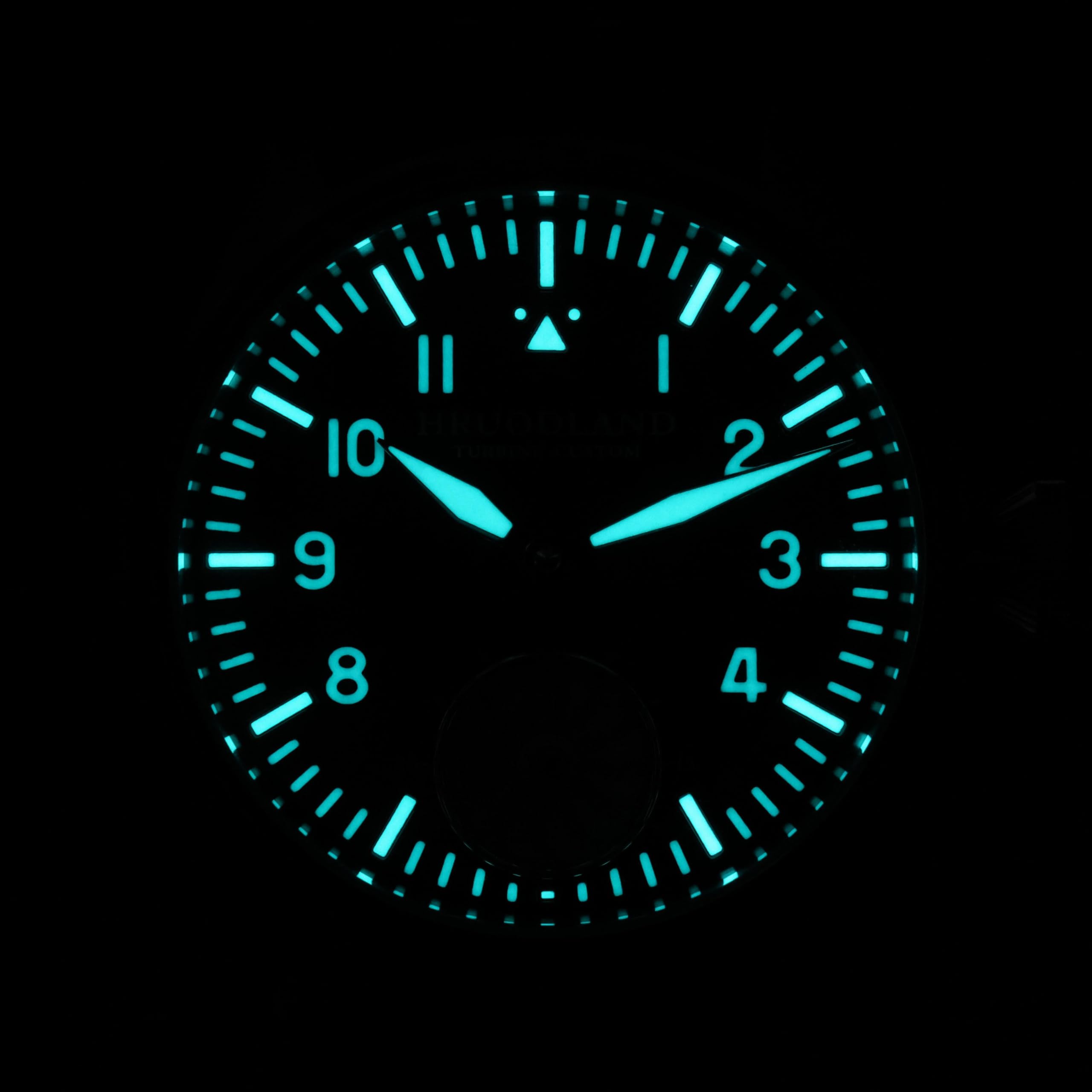 Uhren Herren Automatik mit 3D-Turbine, Saphirglas, BGW-9 Superleuchtstoff & Lederarmband - Retro Fliegeruhr, ideal als Herren Uhr für Alltag & Geschenk