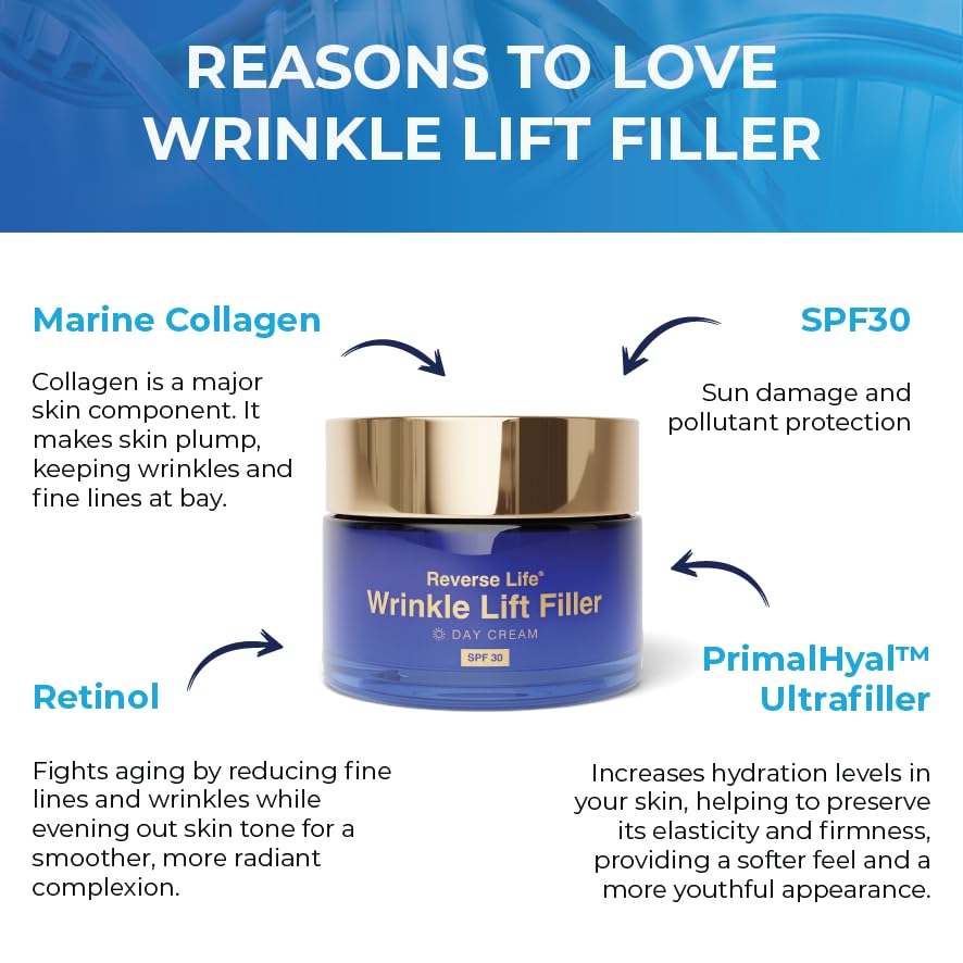 Reverse Life, Day Cream, Face Cream for Wrinkles with Lifting and Filling Properties, Contains Hyaluronic Acid - Image 4