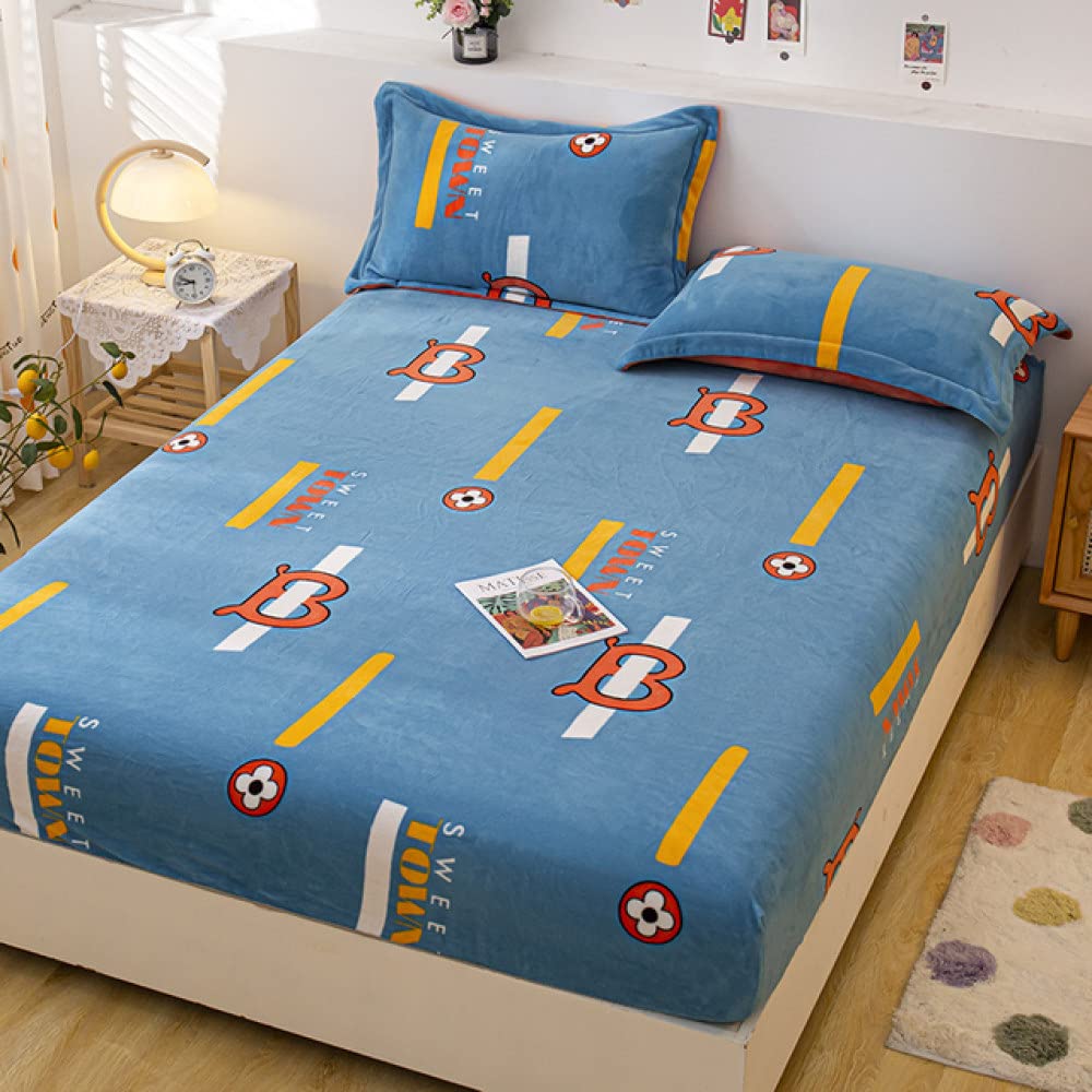 Drap-housse en flanelle 180x200 housse de matelas extensible lit deux places
