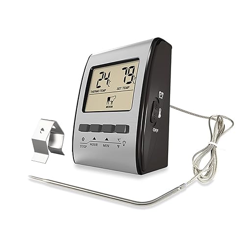 YFL Termómetro digital de carne con modo temporizador y luz de fondo, termómetro de alimentos de acero inoxidable, termómetro de cocina premium para disponible en Yaxa Colombia