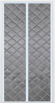 Magnetic Thermal Insulated Door Curtain 33x82in, Windproof Oxford Self Closing Magnet Door Screen Cover, Temporary Door Window Insulation, Windproof